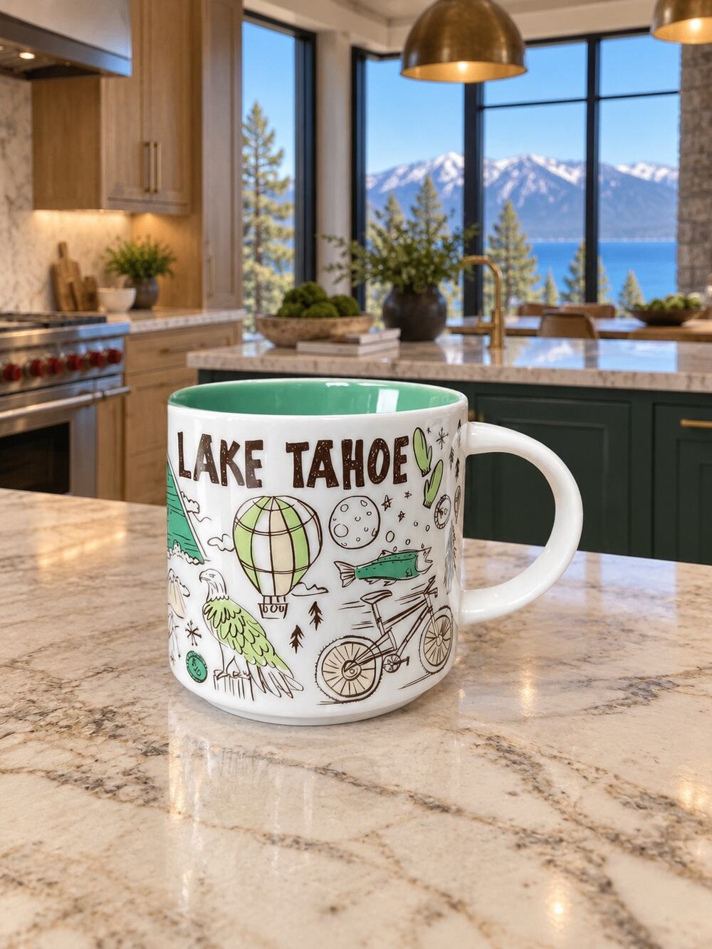 Starbucks Lake Tahoe Been There Series 14 Oz Coffee Mug Cup BTS EUC